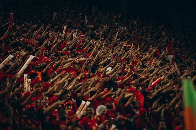 Football fans in a stadium